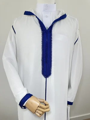 Marokkaanse djellaba SOUSSDI Wit met blauw