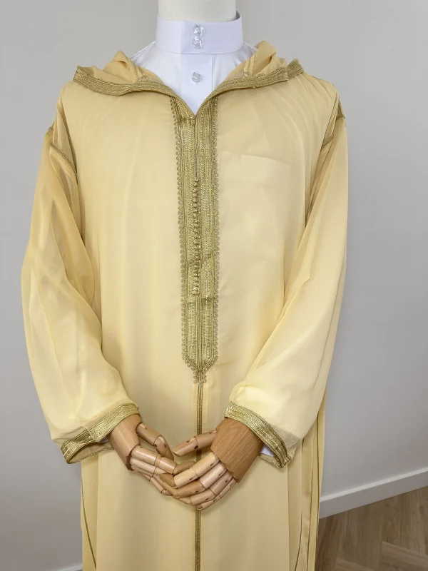 Marokkaanse djellaba SOUSSDI Goud - Afbeelding 3