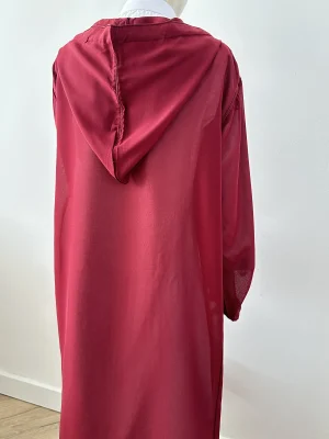 Marokkaanse djellaba SOUSSDI BORDEAUXROOD