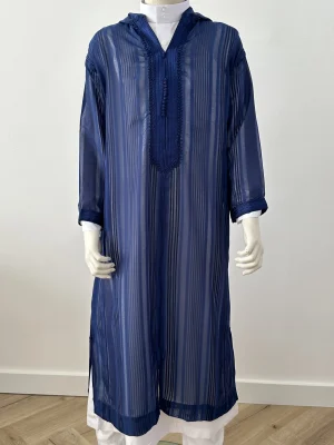 Marokkaanse djellaba SOUSSDI DONKERBLAUW