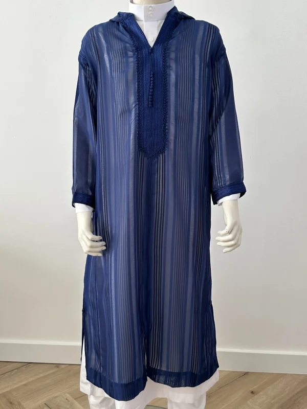 Marokkaanse djellaba SOUSSDI DONKERBLAUW